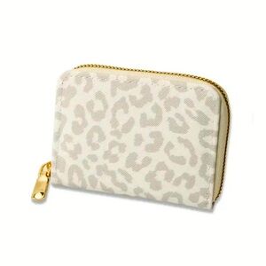 White leopard print card or money holder